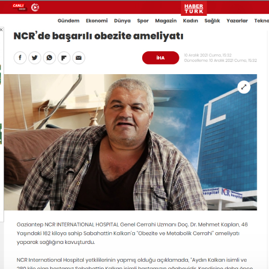 Habertürk - NCR’de başarılı obezite ameliyatı